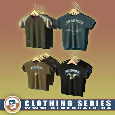 3D Model of Clothing Series - Realistic Hung T-Shirts - 3D Render 0